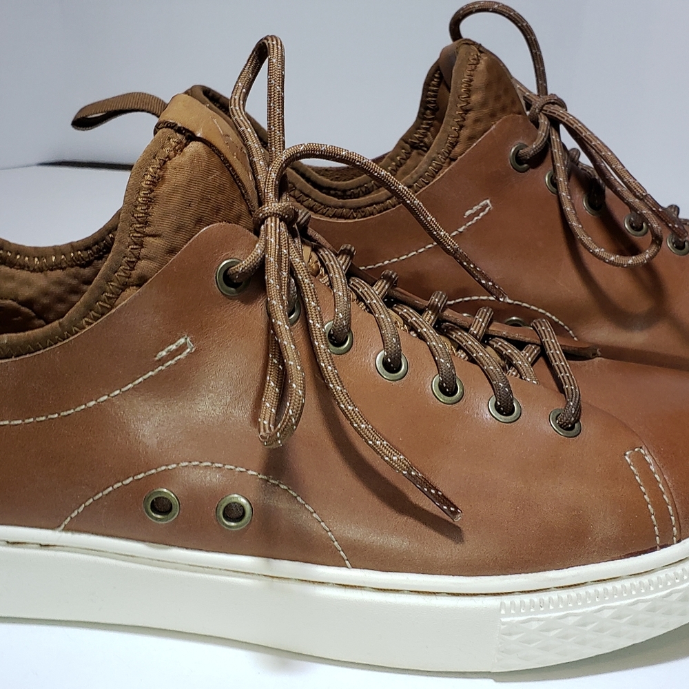 Ralph Lauren brown leather sneakers.